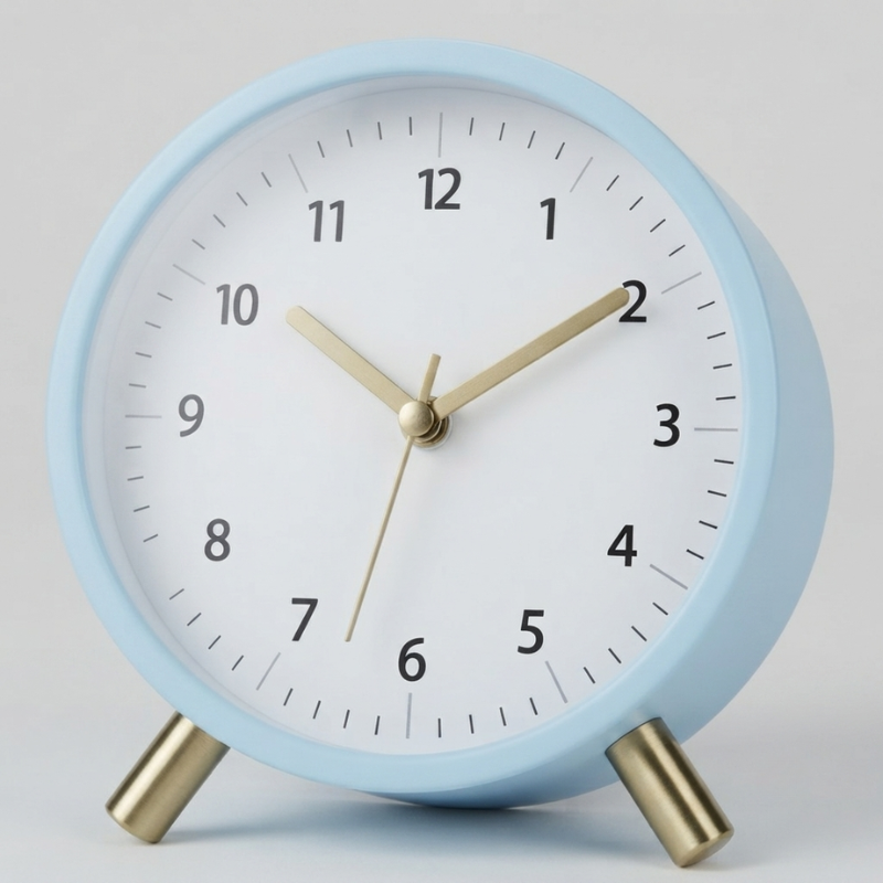 Silent Alarm Clock Quartz Movement Compact Design