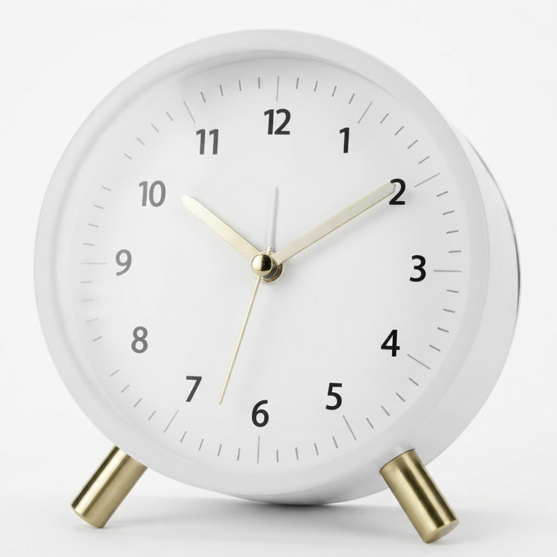 Silent Alarm Clock Quartz Movement Compact Design