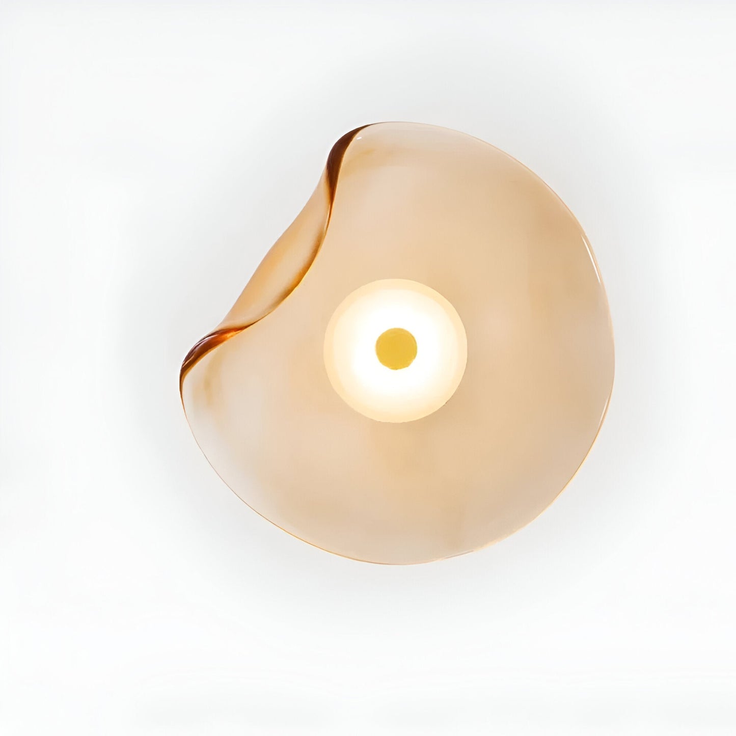 Nordic Curved Glass Wall Light LED Light With Sculpted Glass Shade