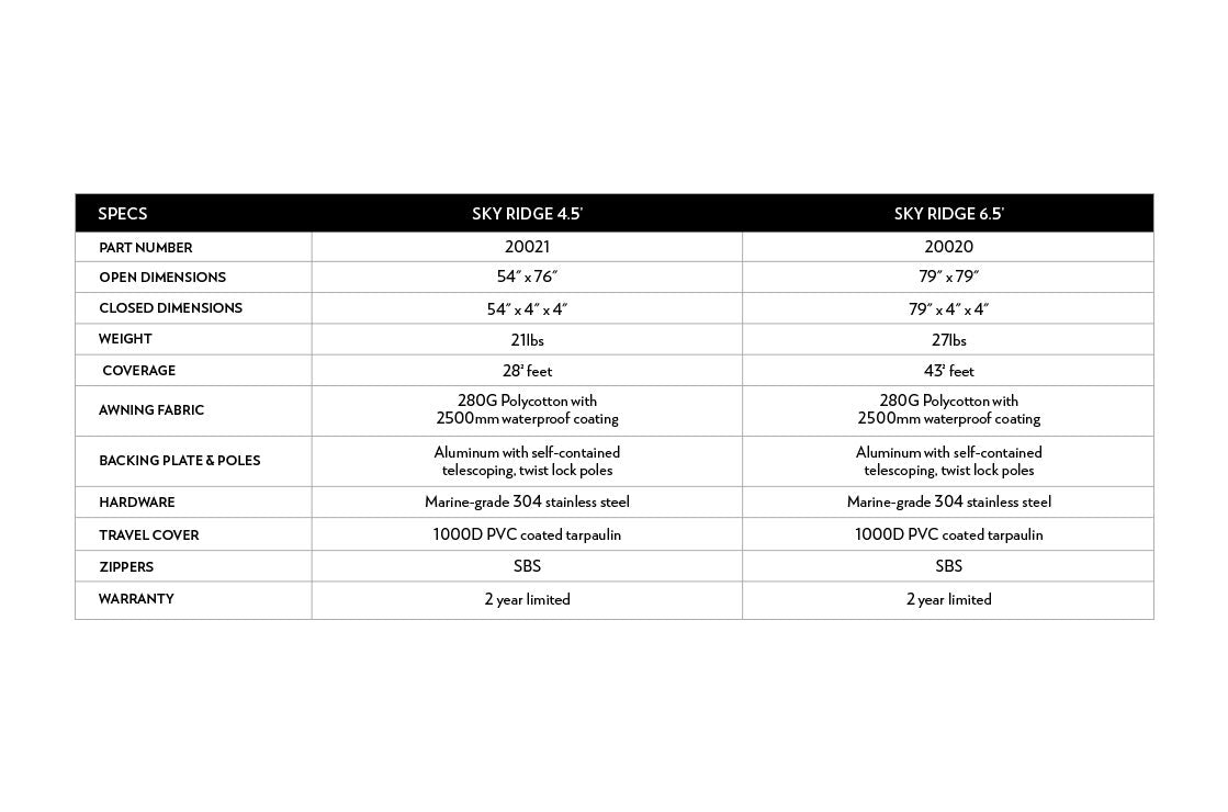SKY RIDGE 6.5' AWNING