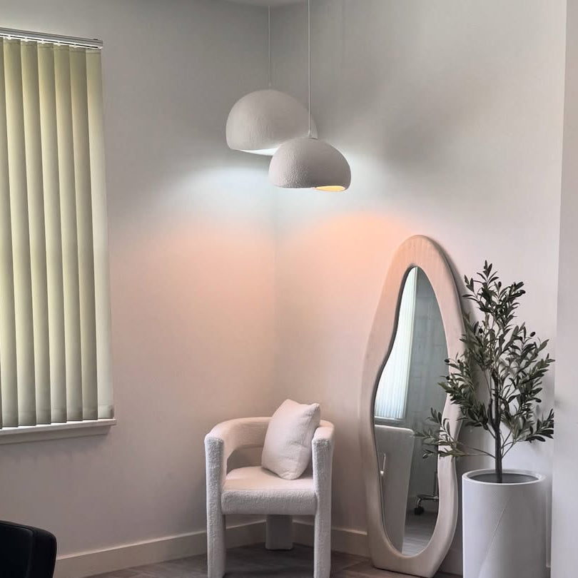 Wabi-Sabi Polystyrene Pendant Light With Spherical Dome Shade