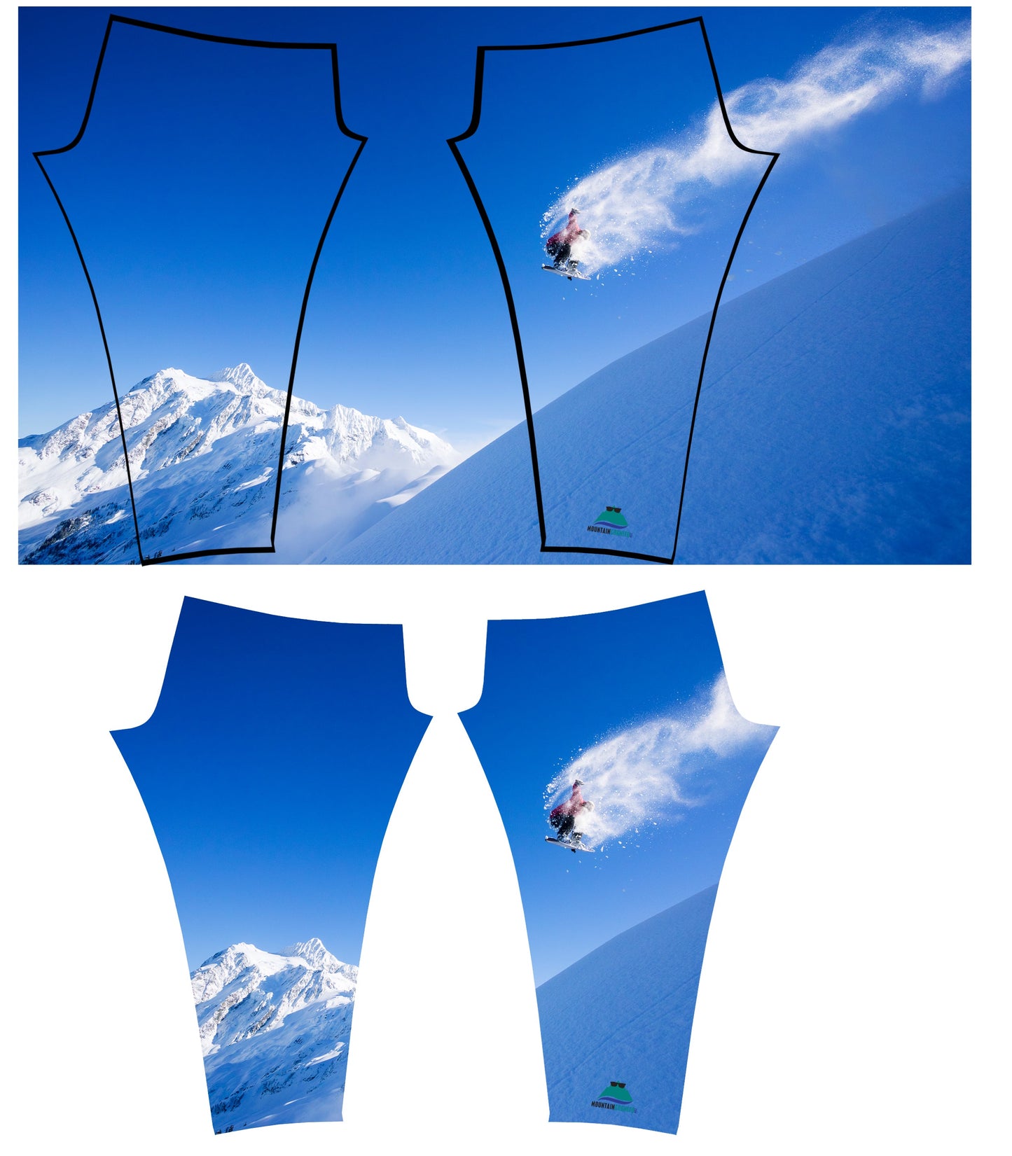 Snowboarder#3 Mountain Print Patterned All Sport Leggings