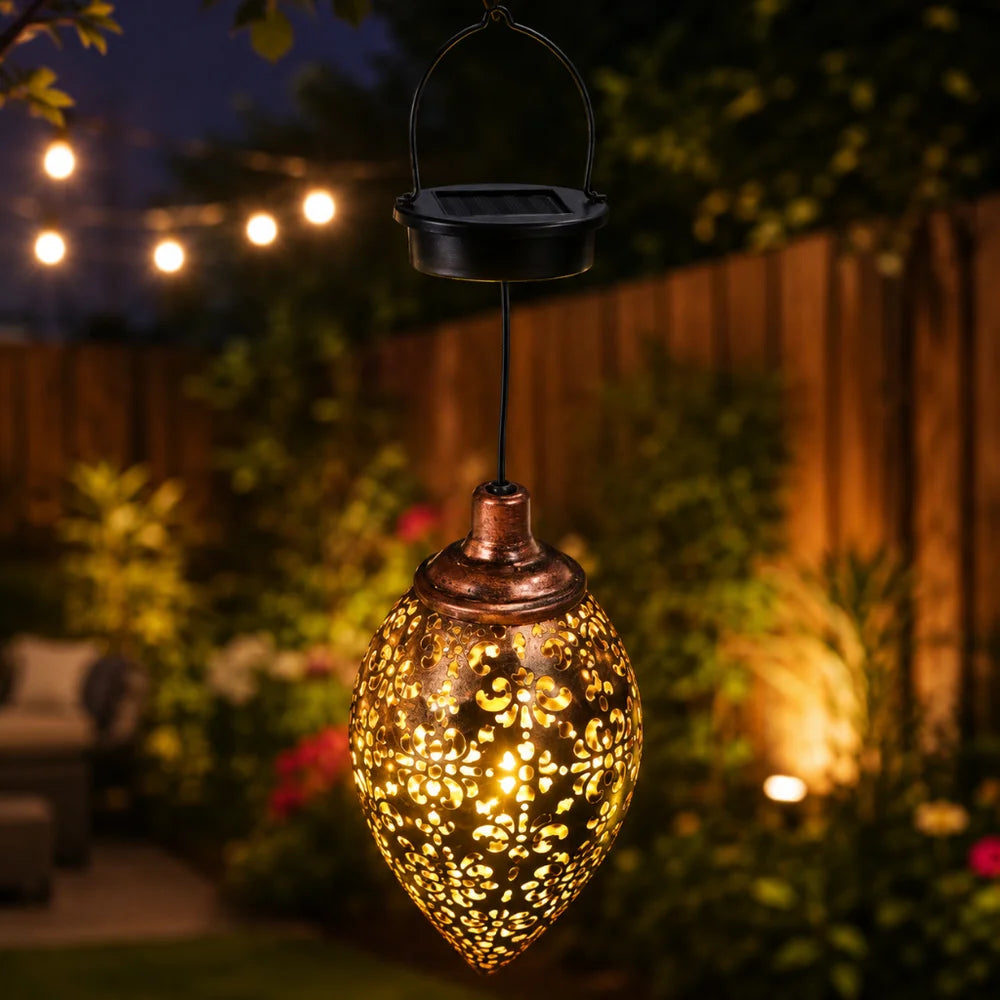 Solar Hanging Lantern, Warm White LED, IP44 Rated, Outdoor