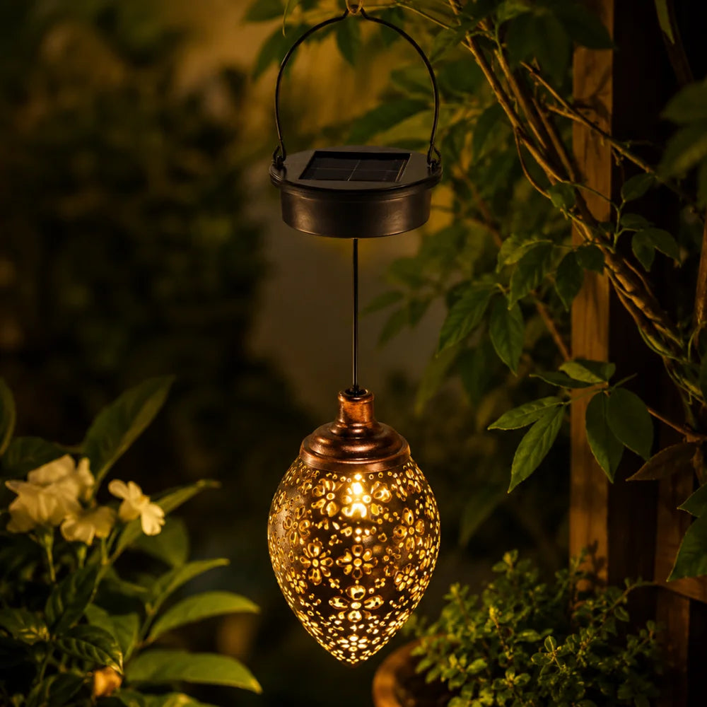 Solar Hanging Lantern, Warm White LED, IP44 Rated, Outdoor
