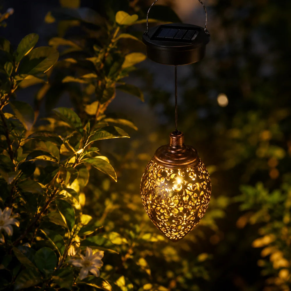 Solar Hanging Lantern, Warm White LED, IP44 Rated, Outdoor