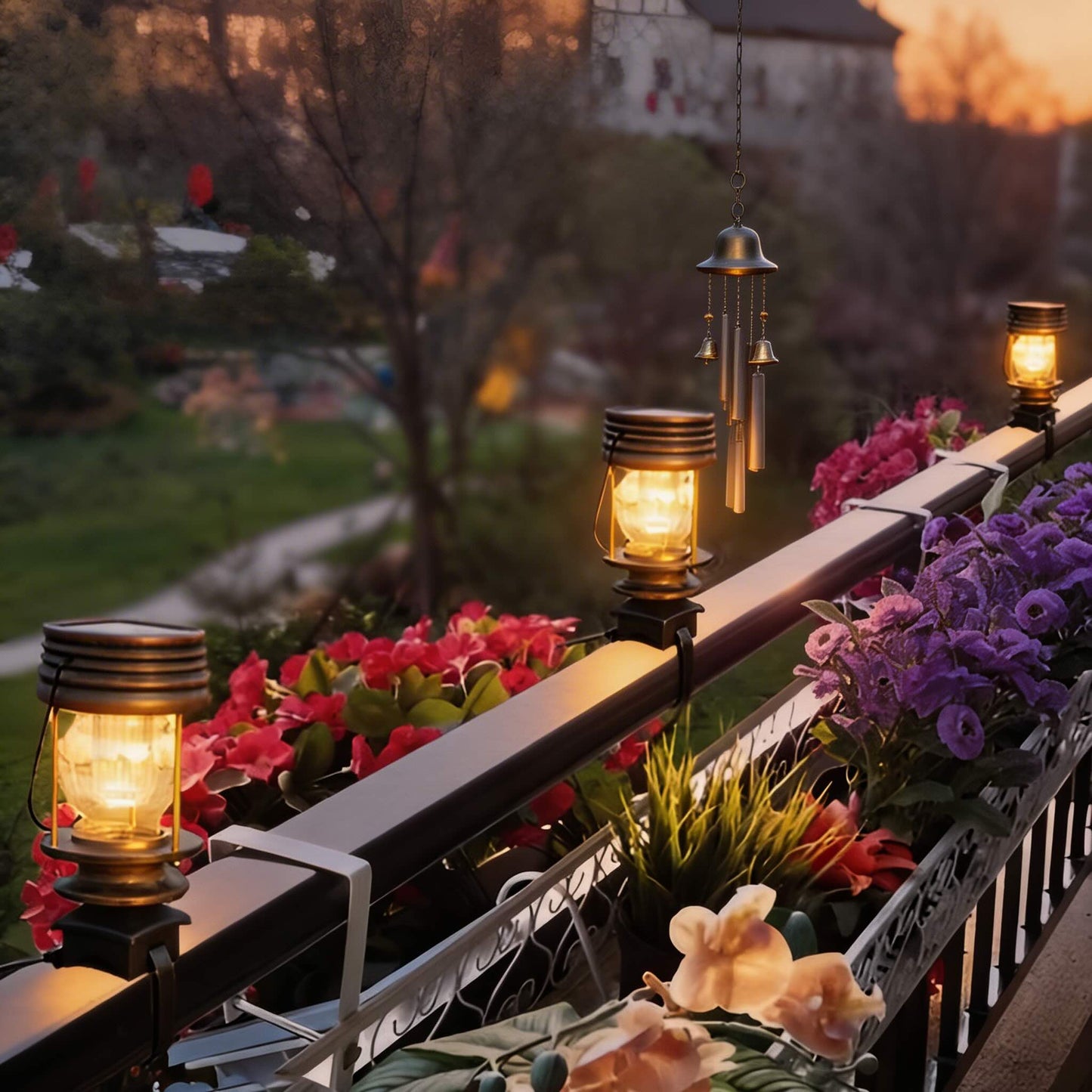 Solar Outdoor Lantern Waterproof LED Light Sensor Garden Lamp