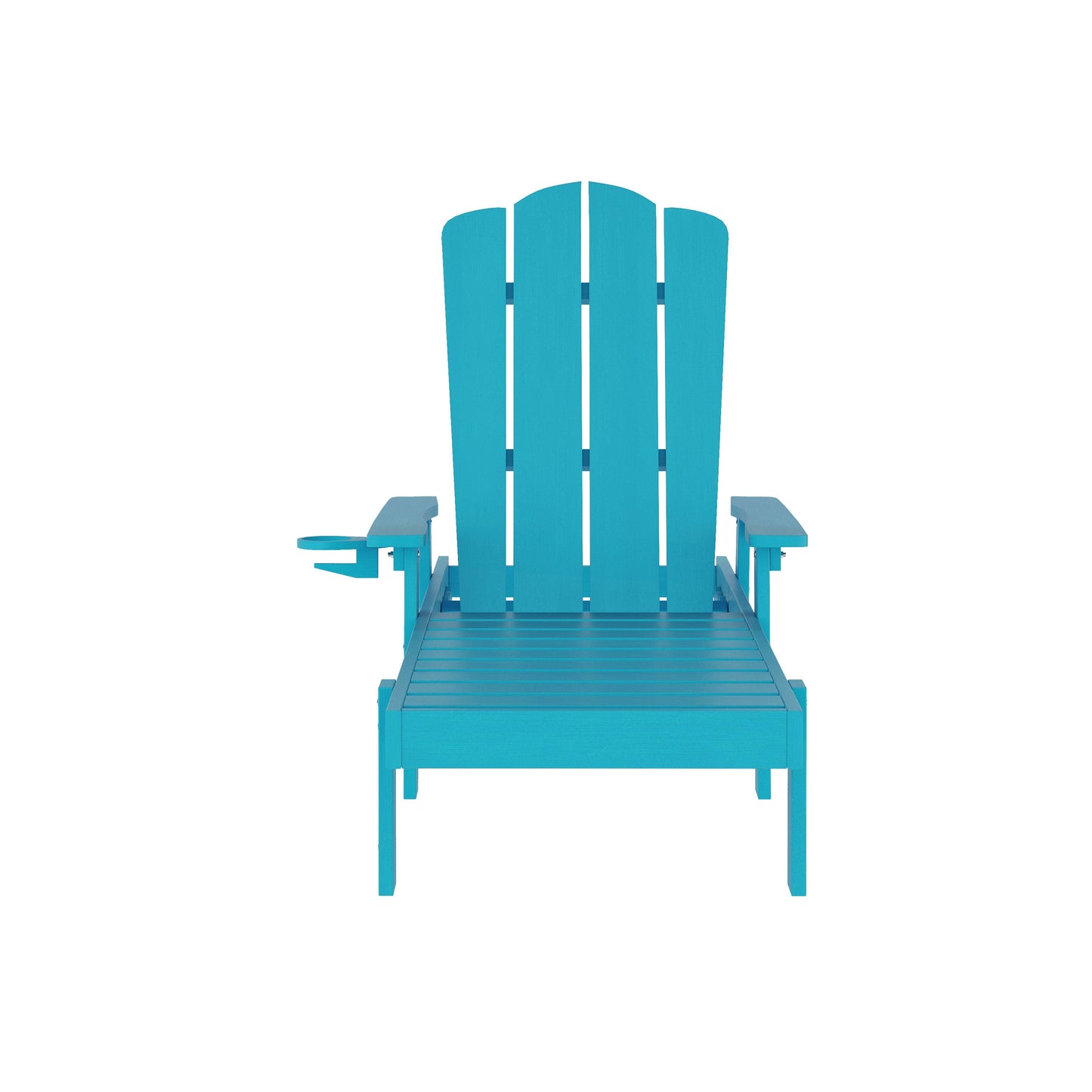 Sonora Set of 2 Commercial Grade Adjustable Adirondack Loungers with Cupholder, All-Weather Indoor/Outdoor Recycled HDPE Lounge Chair