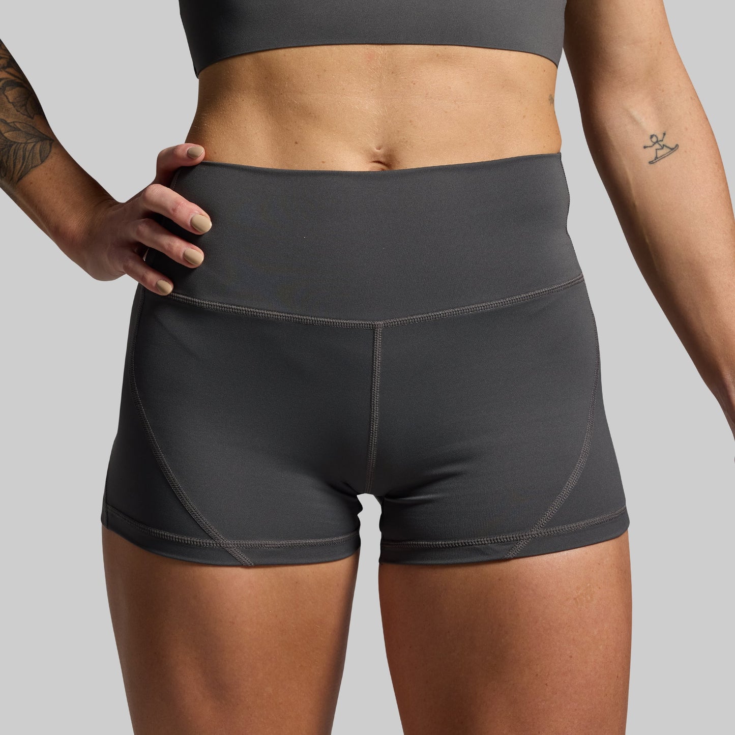 Your Go To Booty Short Set (Gunmetal)