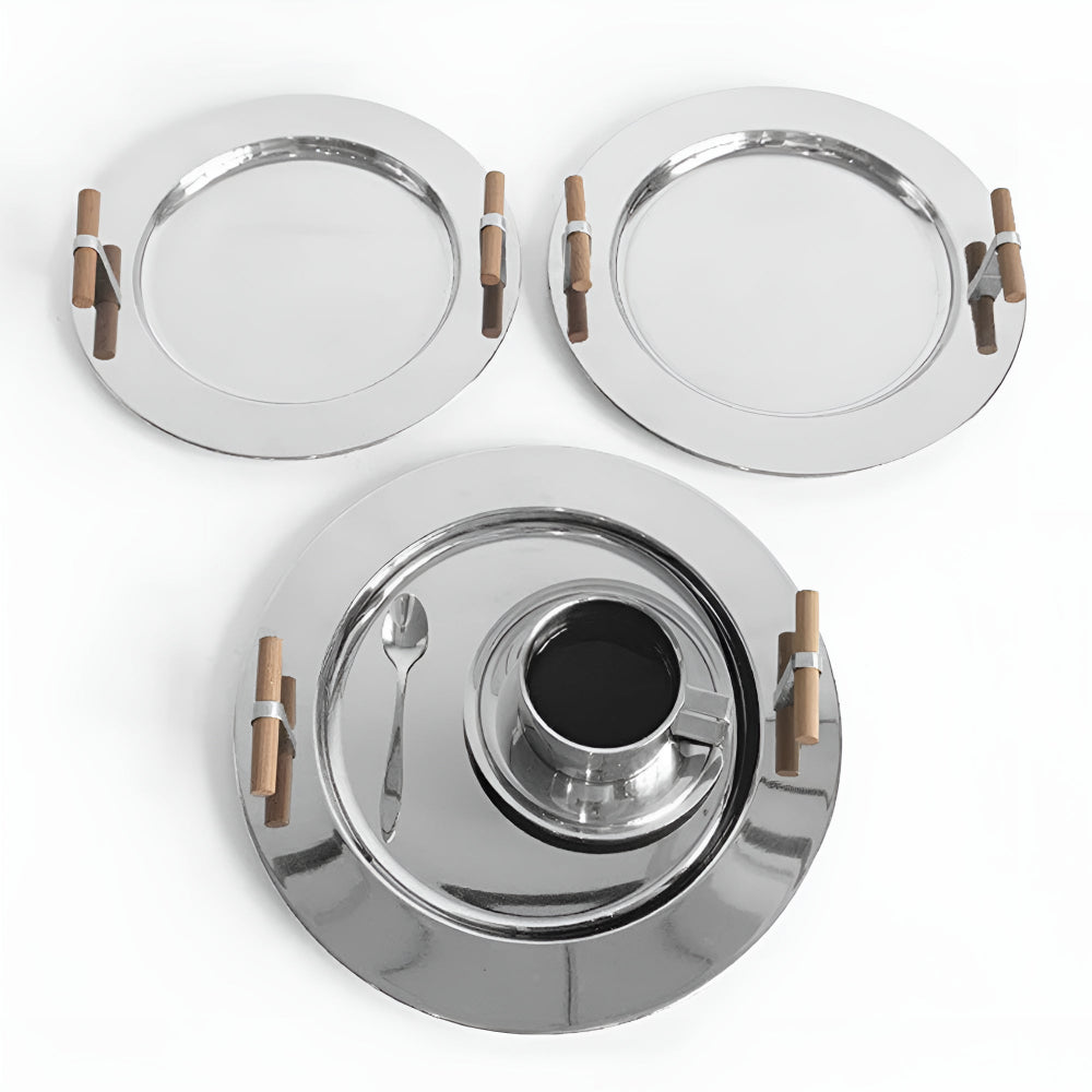 Durable Serving Tray Round with Handles & Stylish Design