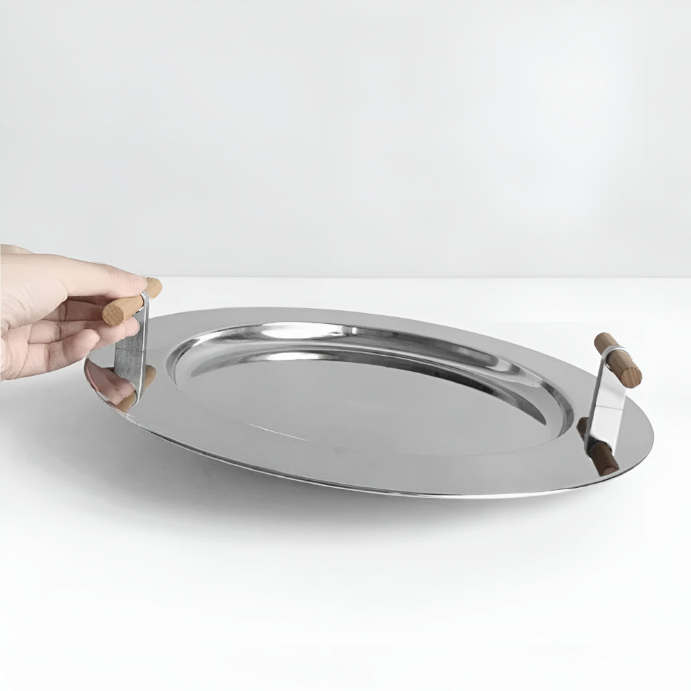 Durable Serving Tray Round with Handles & Stylish Design