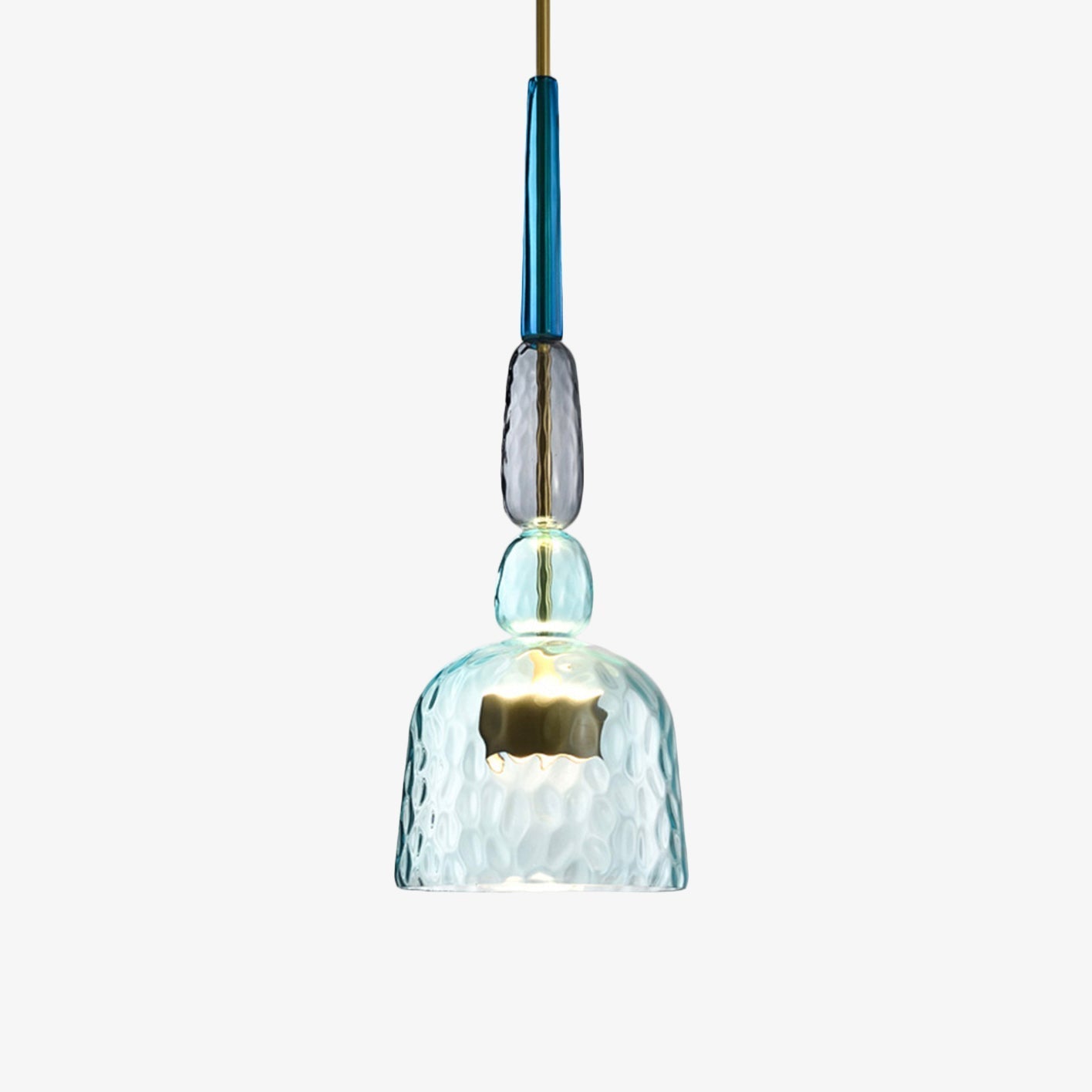 Coloured Glass Multi Pendant Lights With LED Light