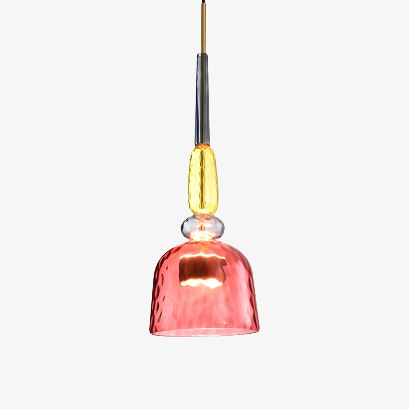 Coloured Glass Multi Pendant Lights With LED Light