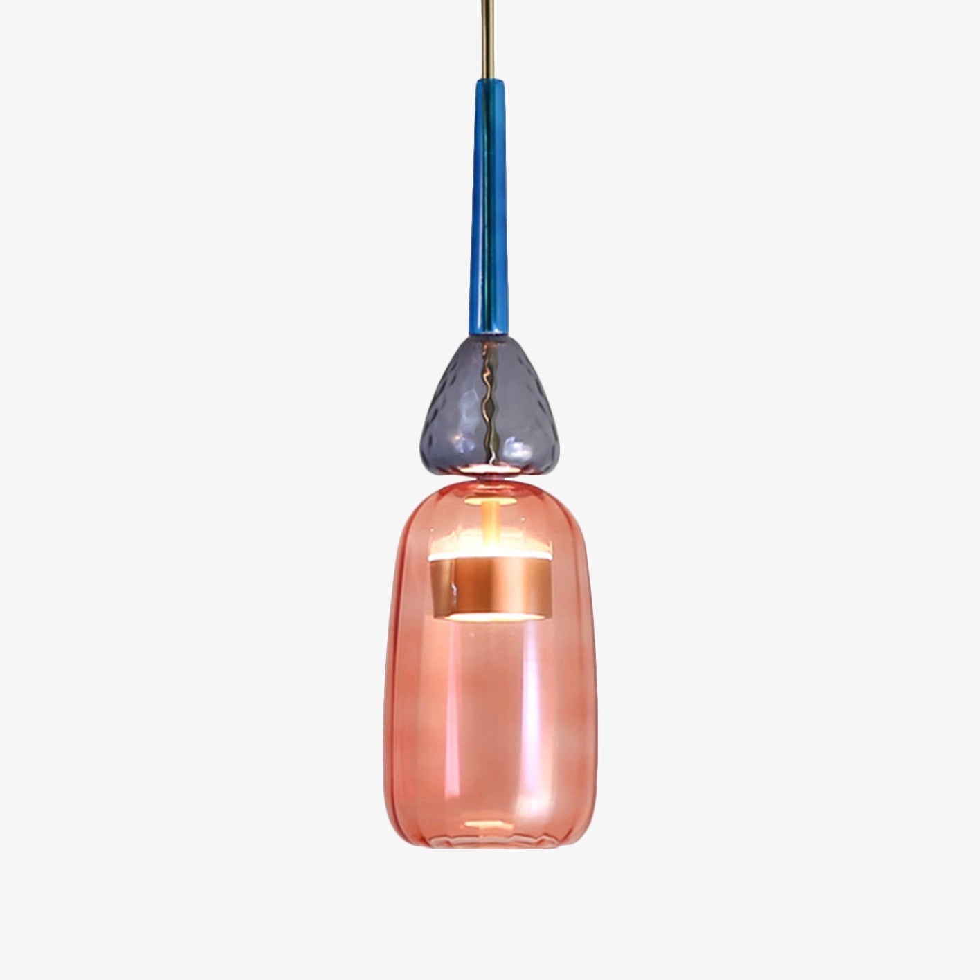 Coloured Glass Multi Pendant Lights With LED Light