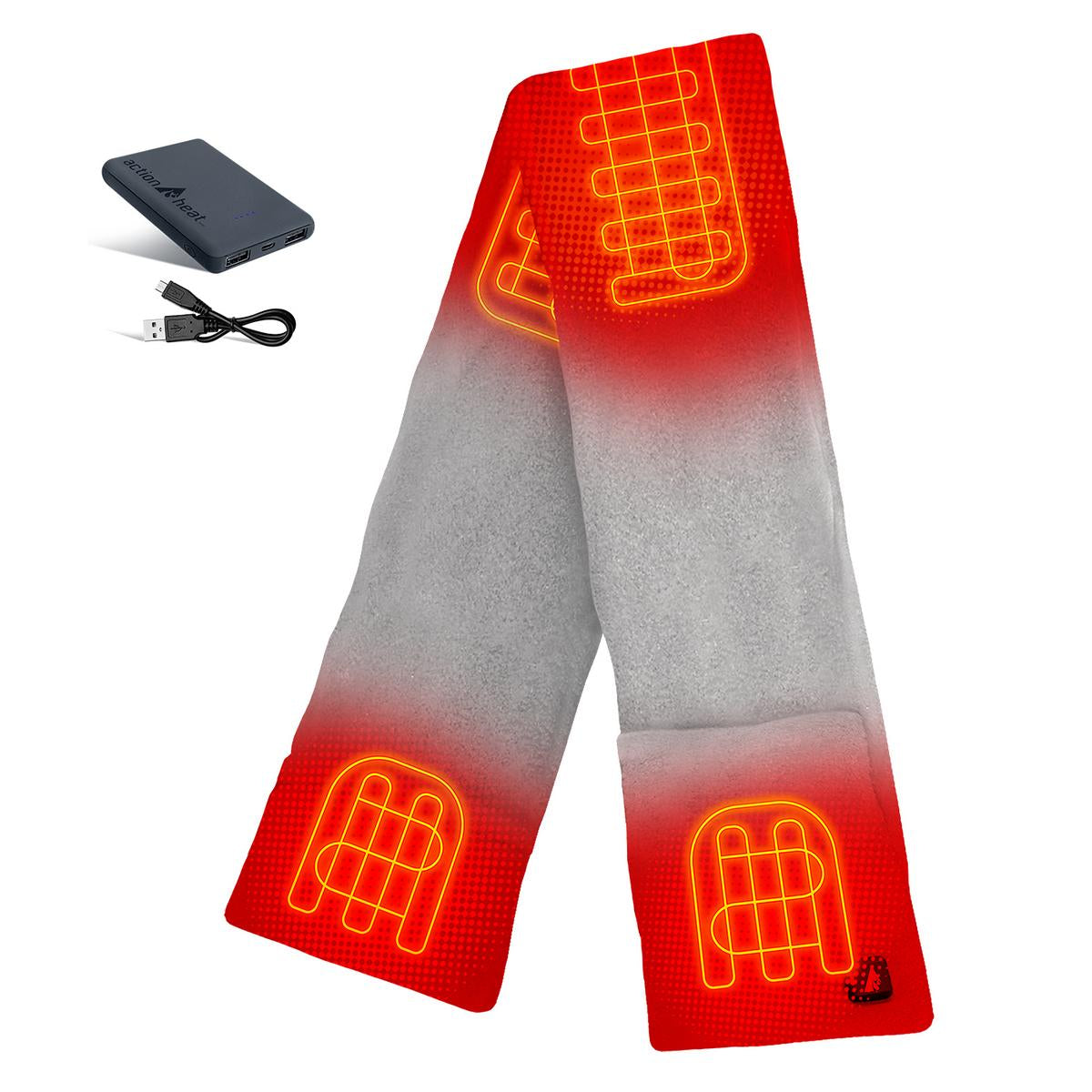 ActionHeat 5V Battery Heated Fleece Scarf with Pockets