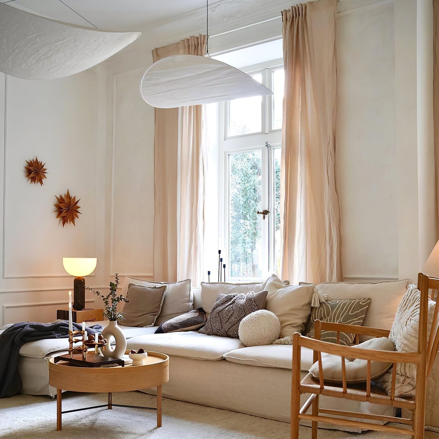 Minimalist Soft Shade Pendant Lights With Diffused Glow