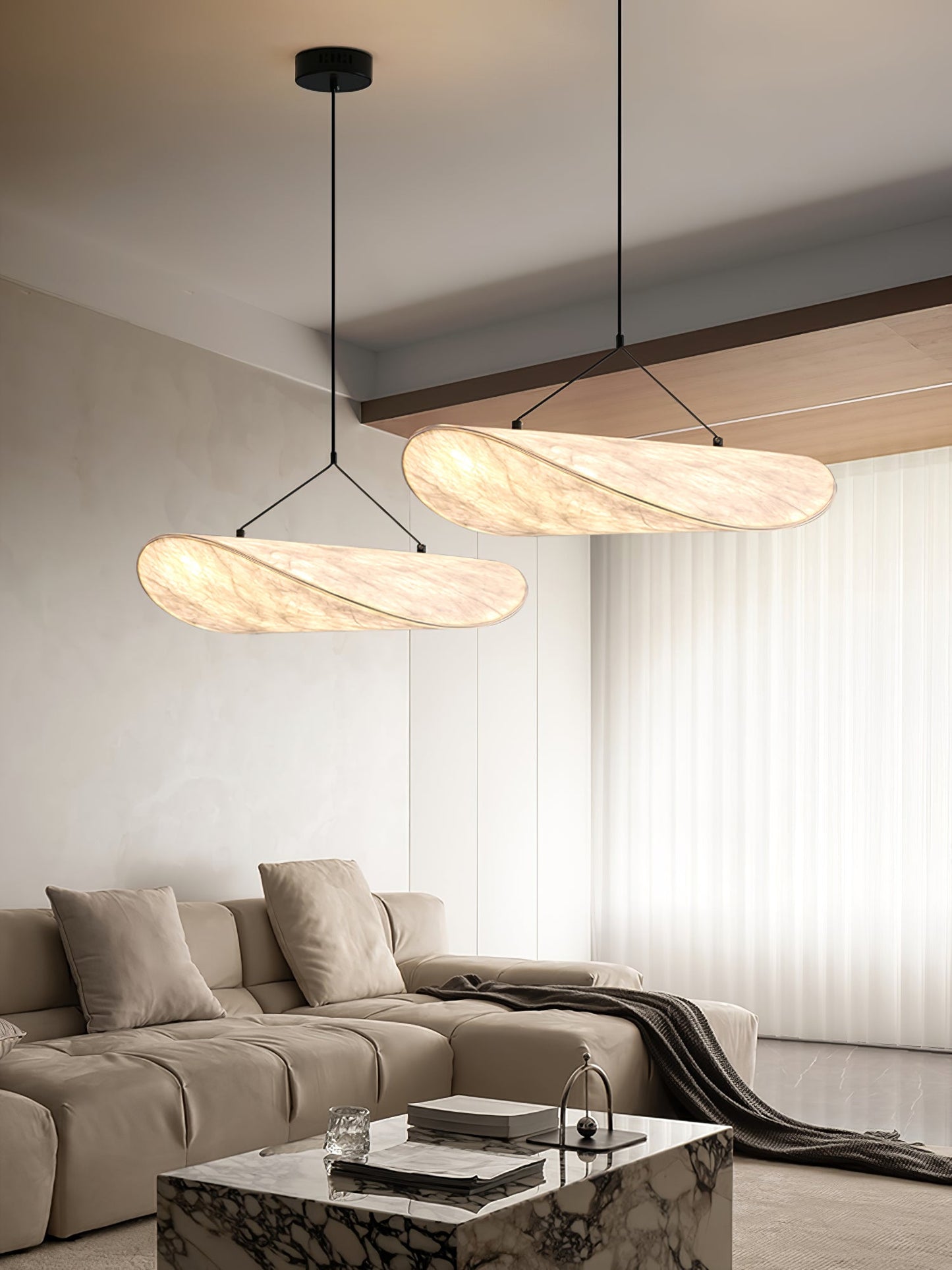 Minimalist Soft Shade Pendant Lights With Diffused Glow