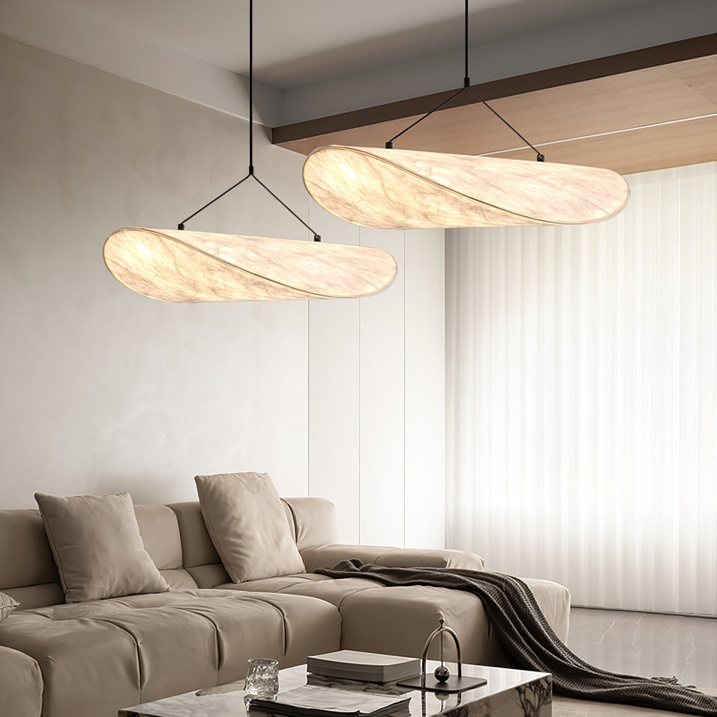 Minimalist Soft Shade Pendant Lights With Diffused Glow