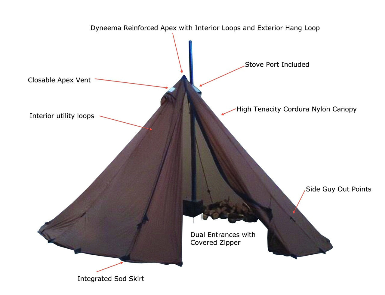 Seek Outside 8 Person Tipi | Stove | Liner | Hot Tent Bundle