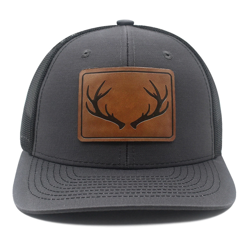 The Antler Patch Farm Series Hat | Unisex Trucker Mesh Baseball Cap | Outdoor Sun Hat