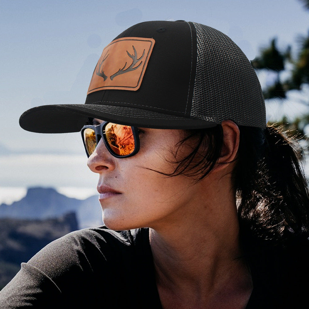 The Antler Patch Farm Series Hat | Unisex Trucker Mesh Baseball Cap | Outdoor Sun Hat