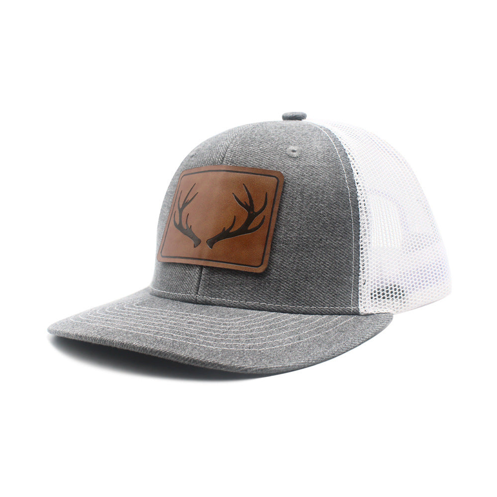 The Antler Patch Farm Series Hat | Unisex Trucker Mesh Baseball Cap | Outdoor Sun Hat