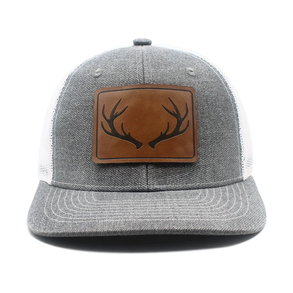 The Antler Patch Farm Series Hat | Unisex Trucker Mesh Baseball Cap | Outdoor Sun Hat