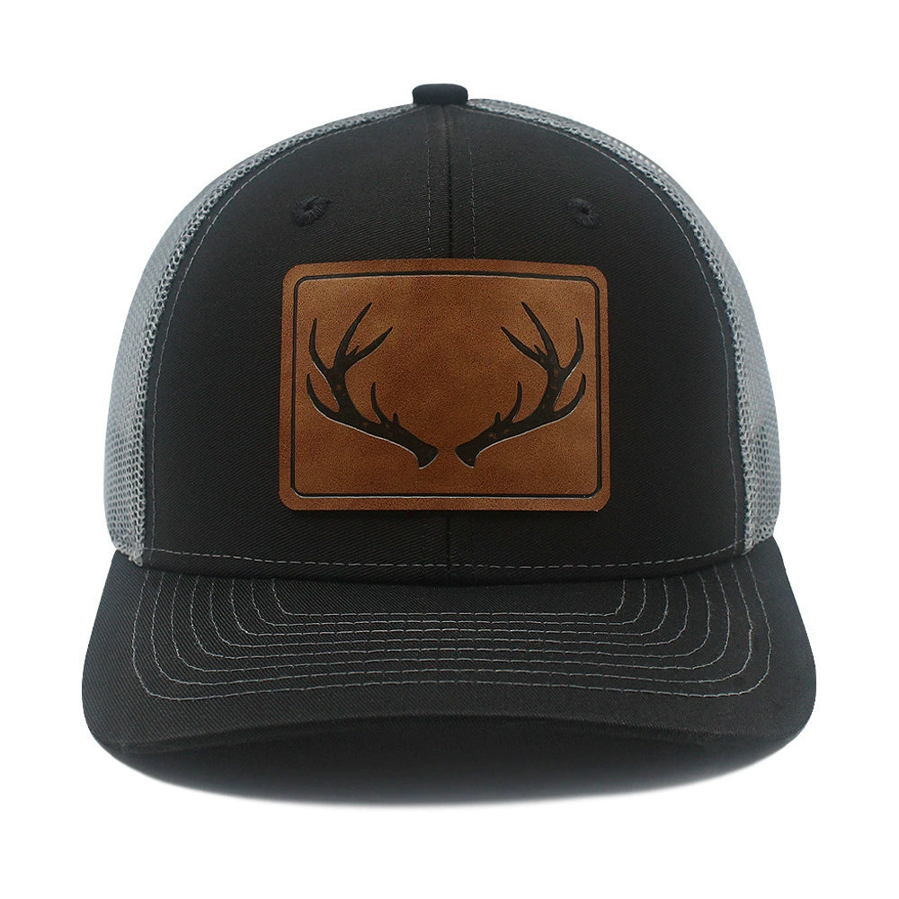 The Antler Patch Farm Series Hat | Unisex Trucker Mesh Baseball Cap | Outdoor Sun Hat