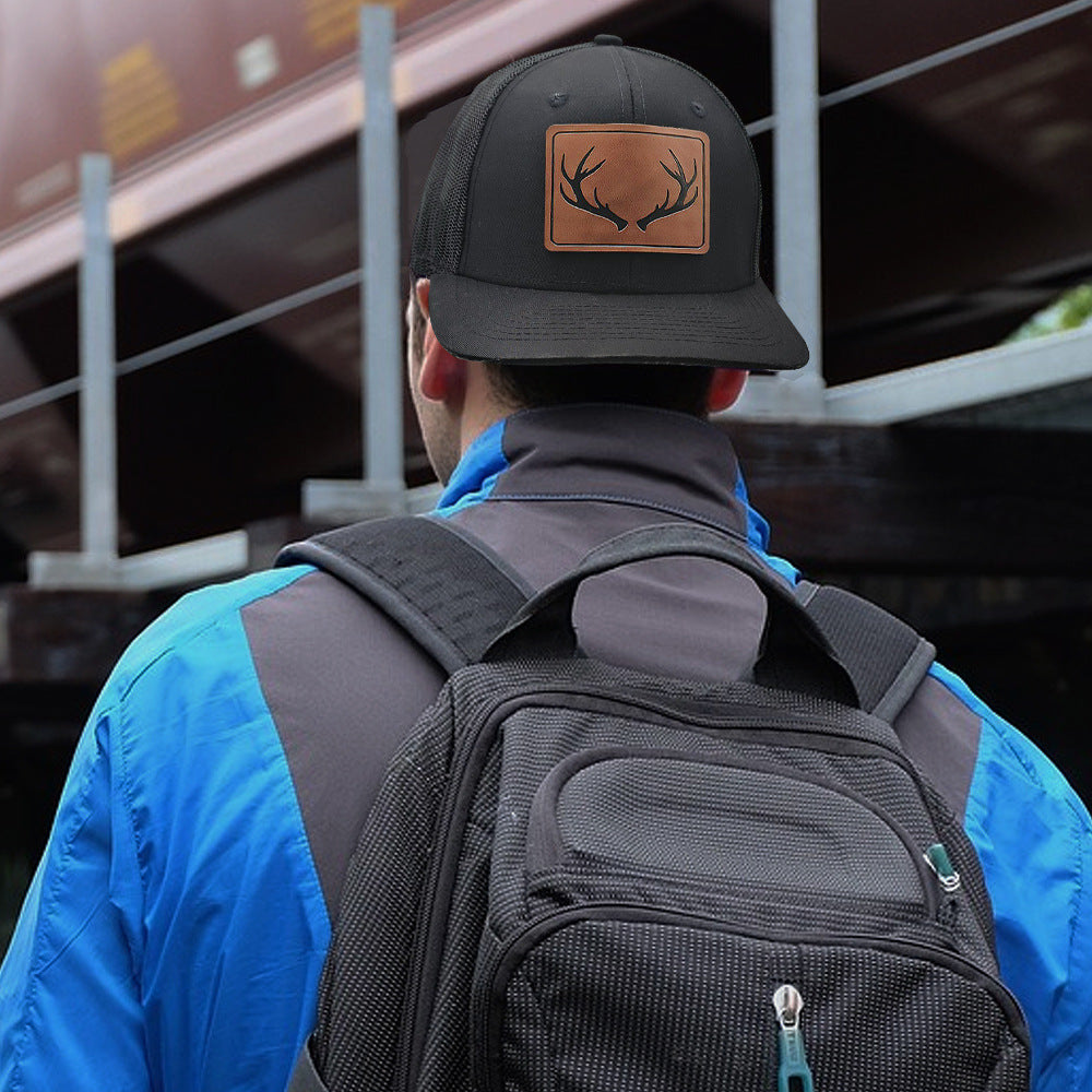 The Antler Patch Farm Series Hat | Unisex Trucker Mesh Baseball Cap | Outdoor Sun Hat