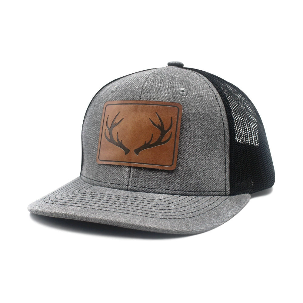 The Antler Patch Farm Series Hat | Unisex Trucker Mesh Baseball Cap | Outdoor Sun Hat