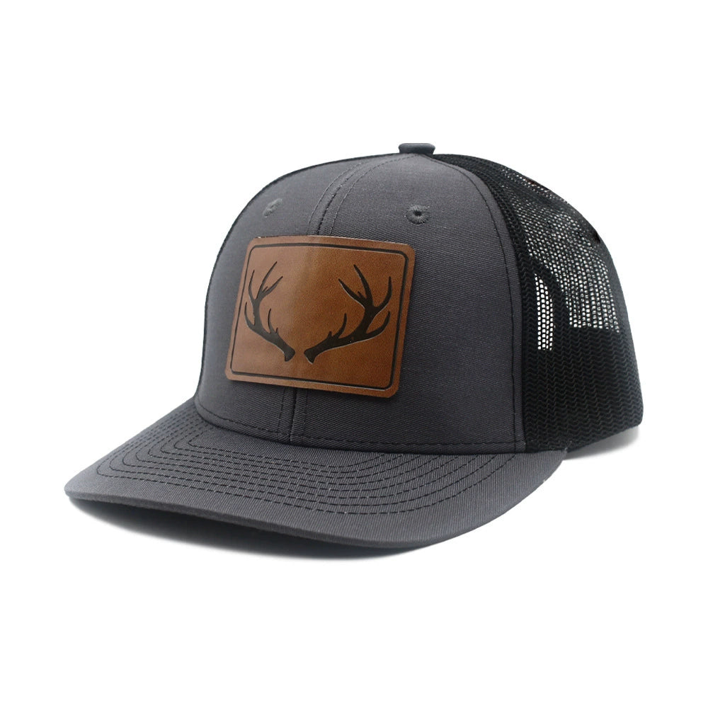 The Antler Patch Farm Series Hat | Unisex Trucker Mesh Baseball Cap | Outdoor Sun Hat