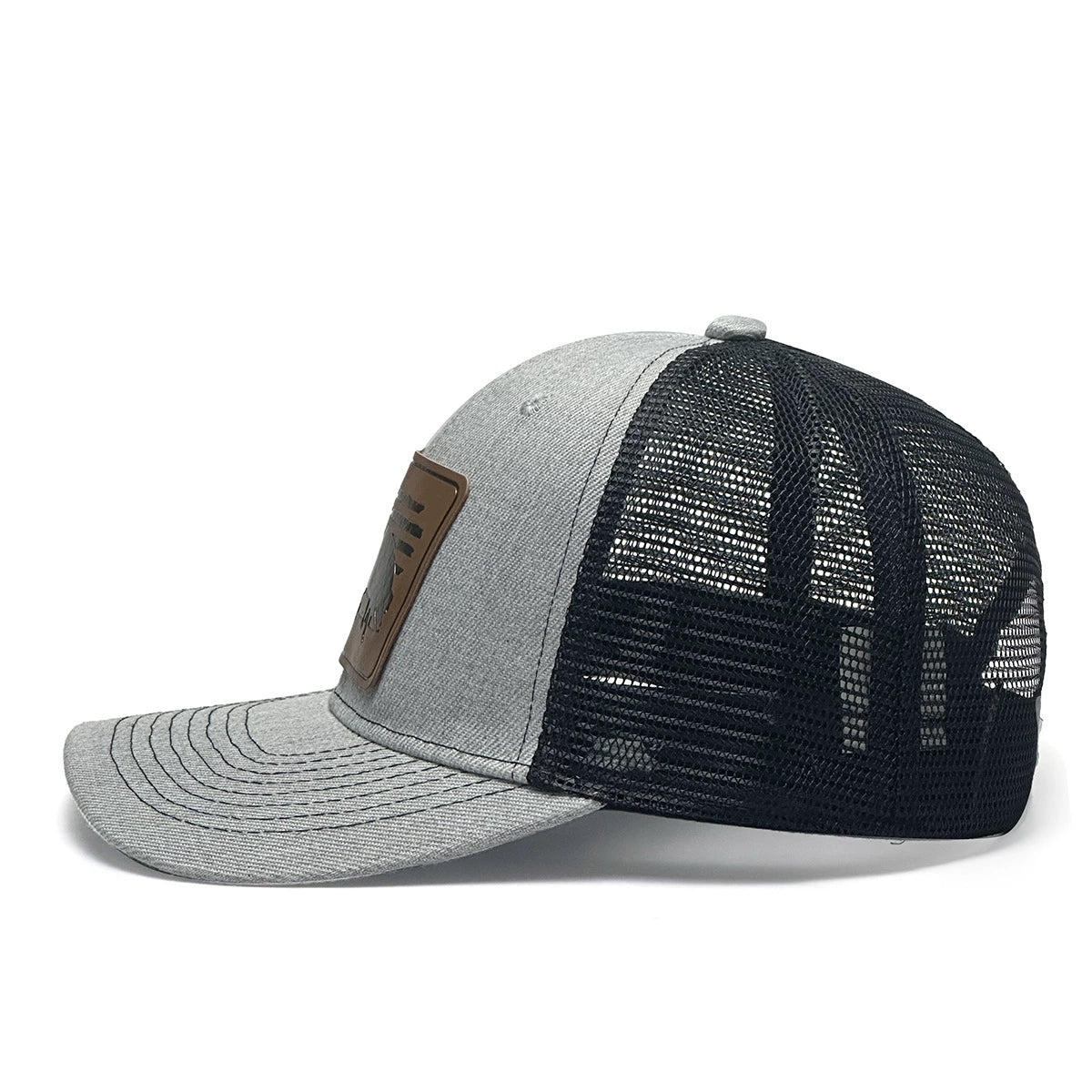 The Farmhouse: Pig Print Leather Patch Hat | Embroidered Farm Animal Baseball Cap | Unique Outdoor Fashion Accessory