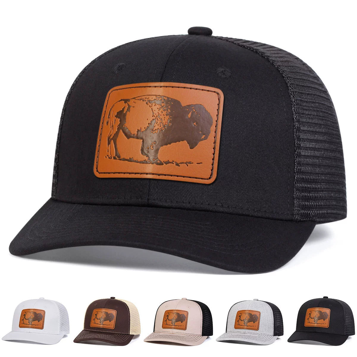The Wild Mustang: Nature-Inspired Leather Patch Hat | Unisex Outdoor Baseball Cap