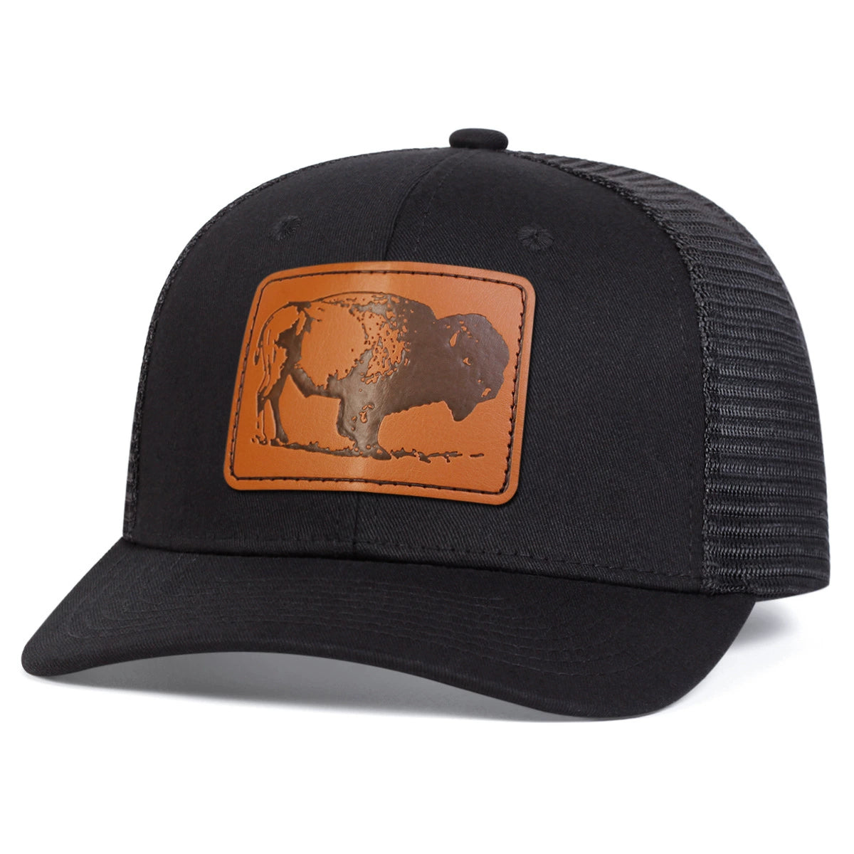The Wild Mustang: Nature-Inspired Leather Patch Hat | Unisex Outdoor Baseball Cap