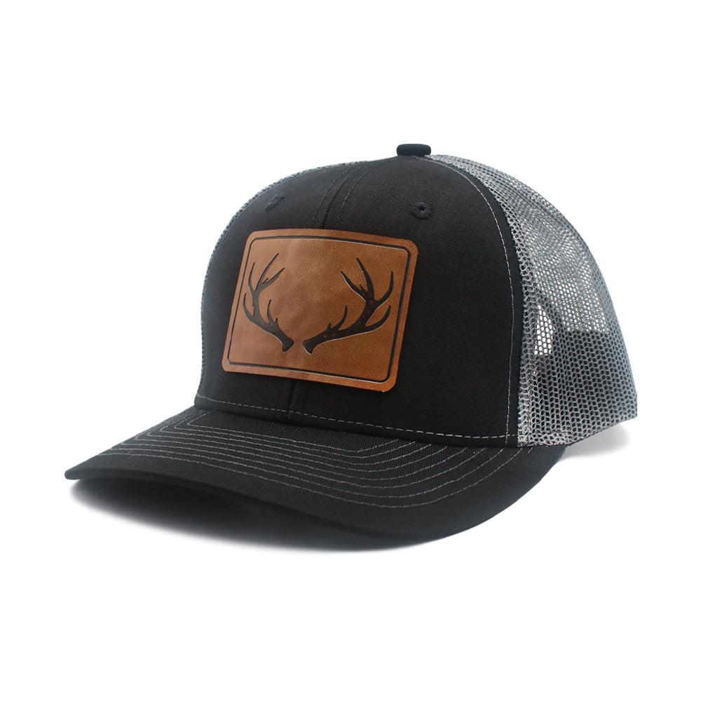 The Antler Patch Farm Series Hat | Unisex Trucker Mesh Baseball Cap | Outdoor Sun Hat