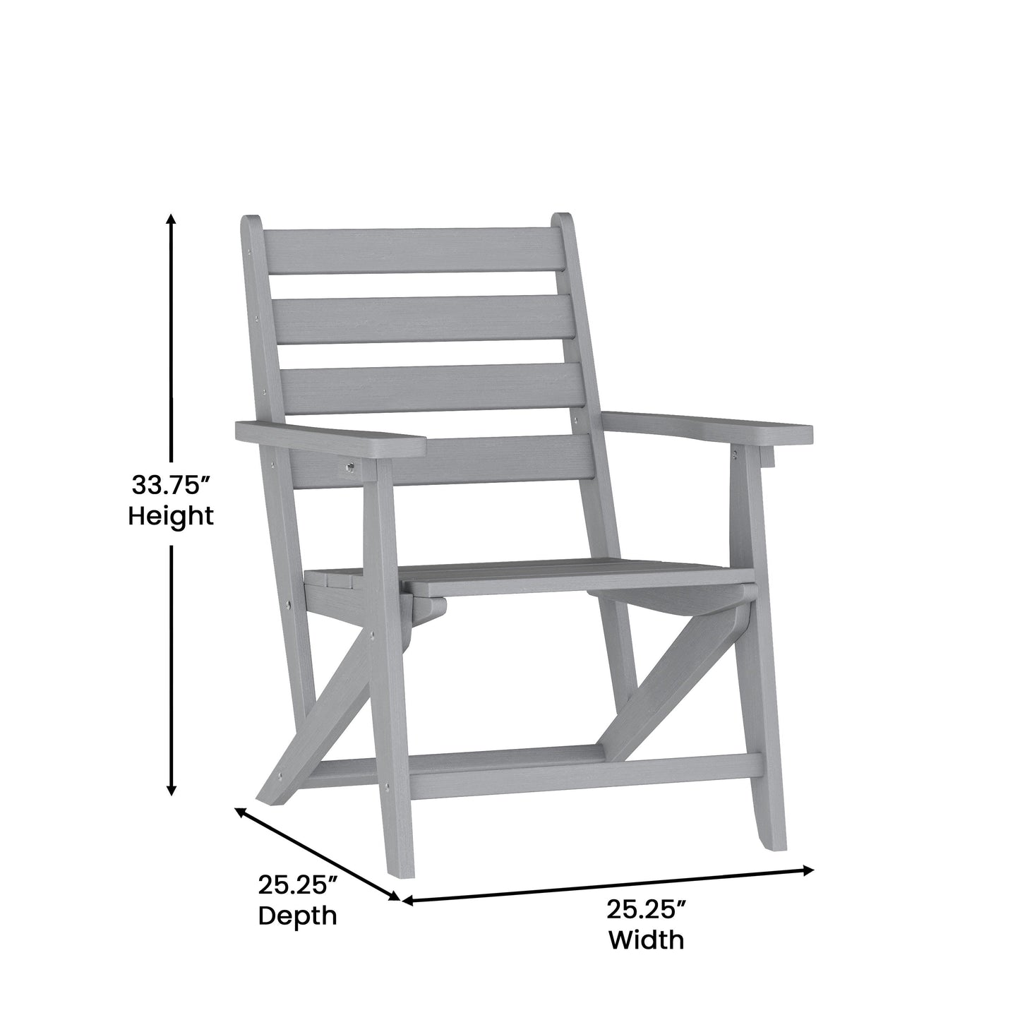 Tolleson Commercial Grade Adirondack Dining Chair with Fold Out Cup Holder, Weather Resistant Recycled HDPE Adirondack Chair