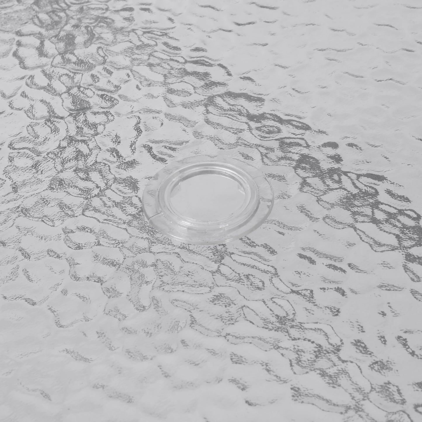 Tory Commercial Grade Patio Table with Tempered Glass Top with Umbrella Hole and Steel Tube Frame