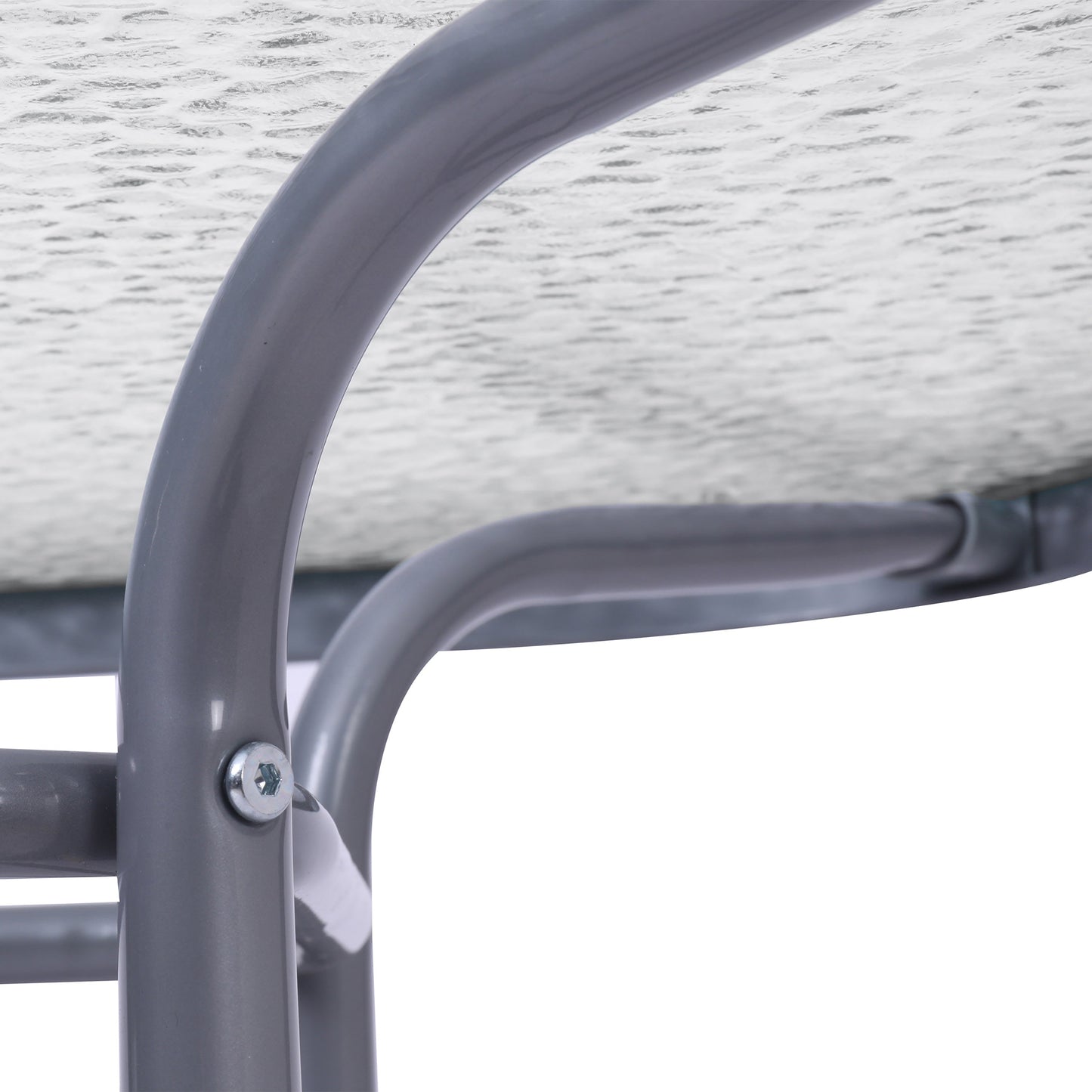 Tory Commercial Grade Patio Table with Tempered Glass Top with Umbrella Hole and Steel Tube Frame