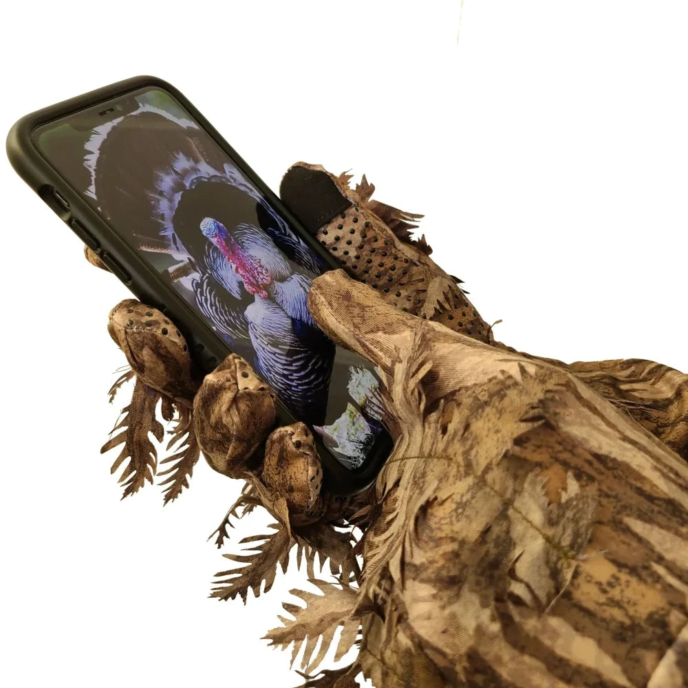Leafy Camo Gloves (Fingerless or Touchscreen Tips)