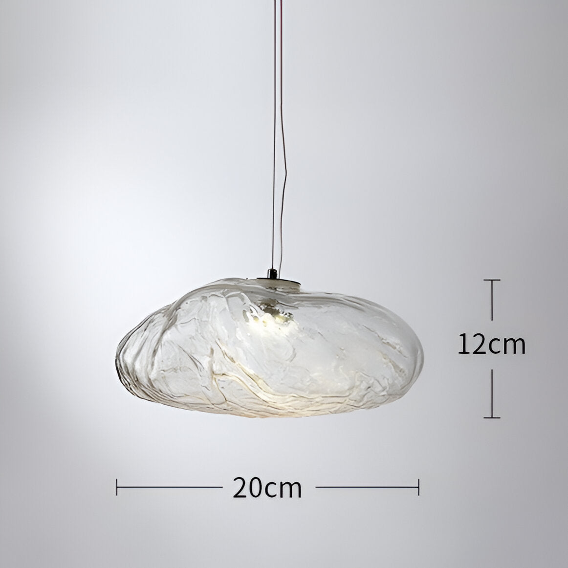 Minimalist Cloud Glass Pendant Light LED Light With Adjustable Cable