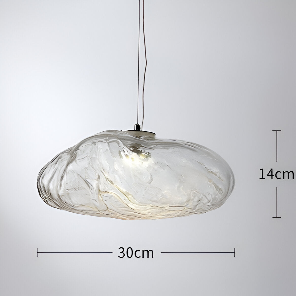Minimalist Cloud Glass Pendant Light LED Light With Adjustable Cable