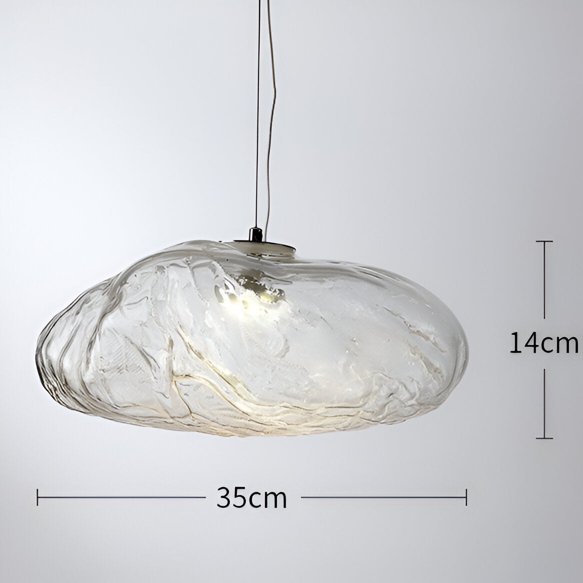 Minimalist Cloud Glass Pendant Light LED Light With Adjustable Cable