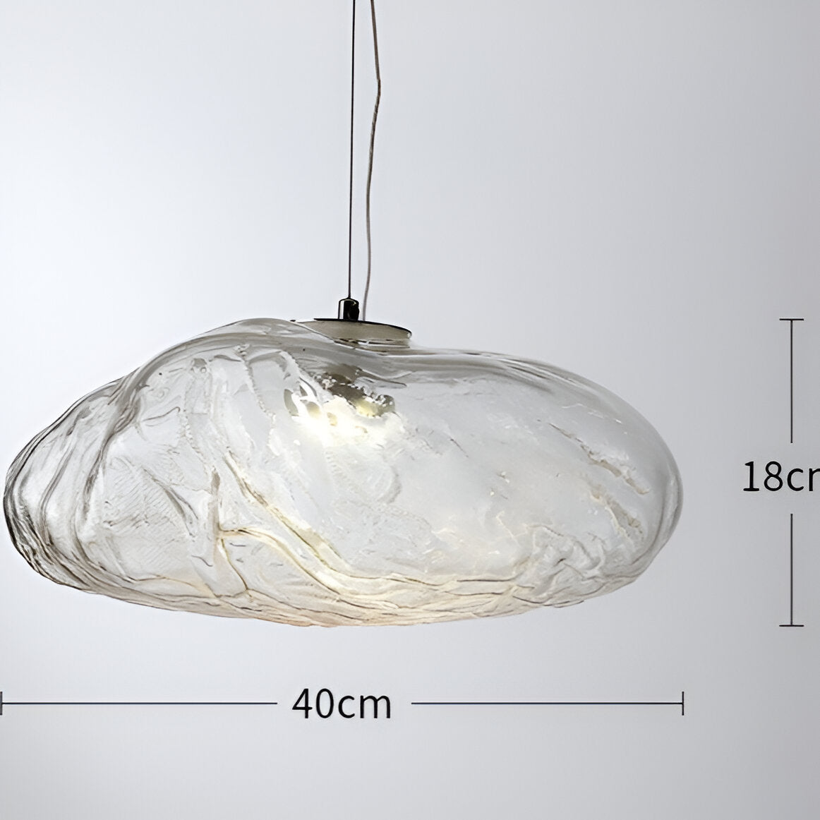 Minimalist Cloud Glass Pendant Light LED Light With Adjustable Cable