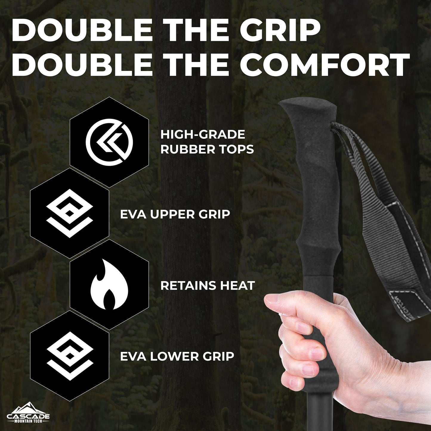 Ultralight Carbon Fiber Quick Lock 2-Section Trekking Poles