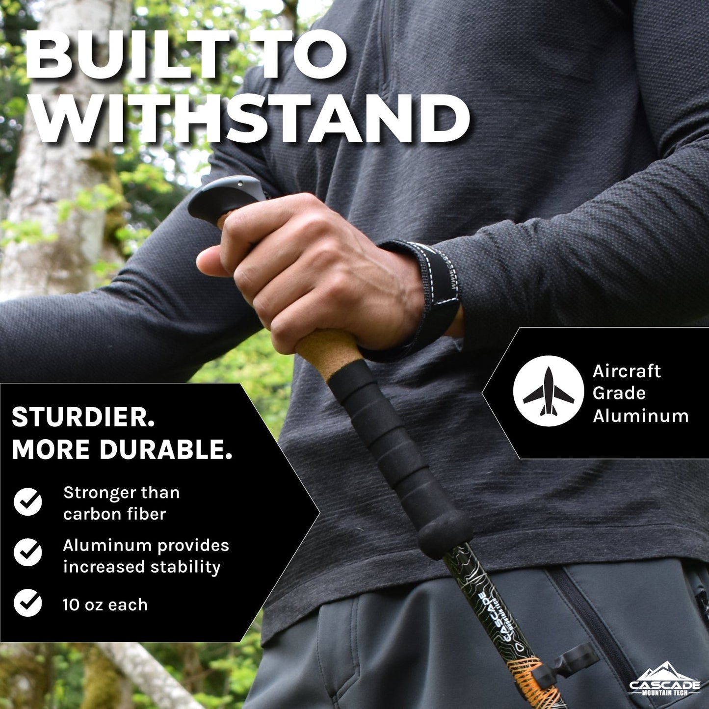 Aluminum Quick Lock Trekking Poles (Cork Grip)