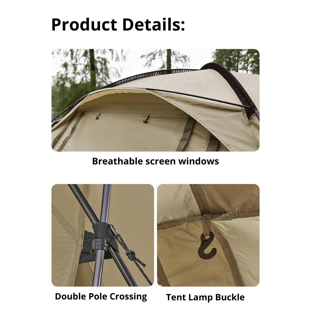 Naturehike  UPF50+ Aries Beta Tunnel Tent For 4-6 Man - Khaki