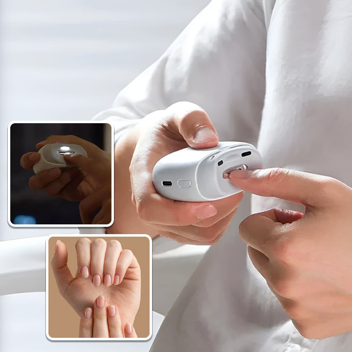 USB Electric Nail Clipper Cutter With LED Light 2-speed Automatic Nail Grinder Trimmer For Baby Adult Mini Manicure Tools