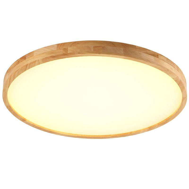 Ultra Slim Wooden Round Ceiling Light With Integrated LED Light