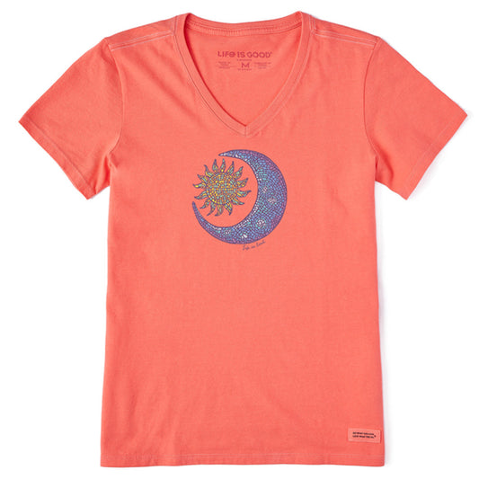 Women's Mosaic Sun Moon Short Sleeve Vee - 129276