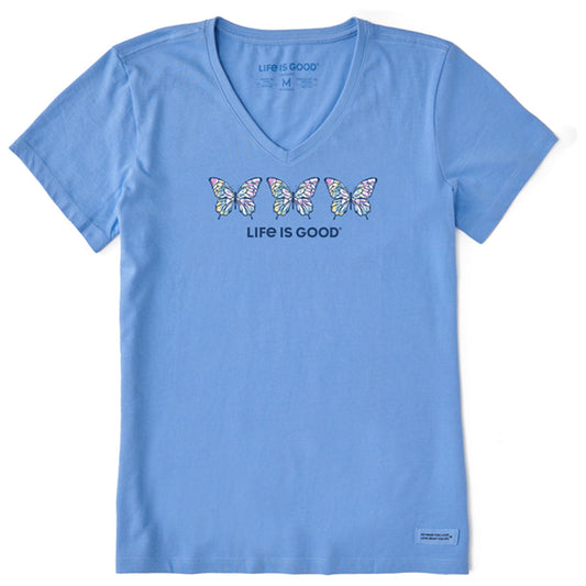 Women's Tie Dye Butterfly Trio Short Sleeve Vee - 129277