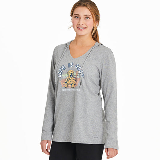 Best Things Golden Dock L/S Crusher-LITE Hooded Tee - Heather Gray - 129306